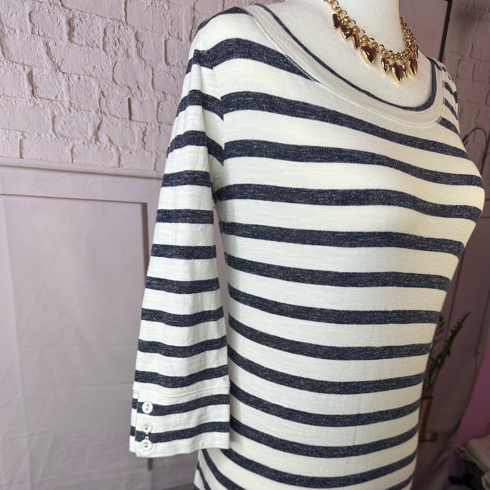 Banana Republic‎ Navy and White Striped Dress small - Picture 2 of 6